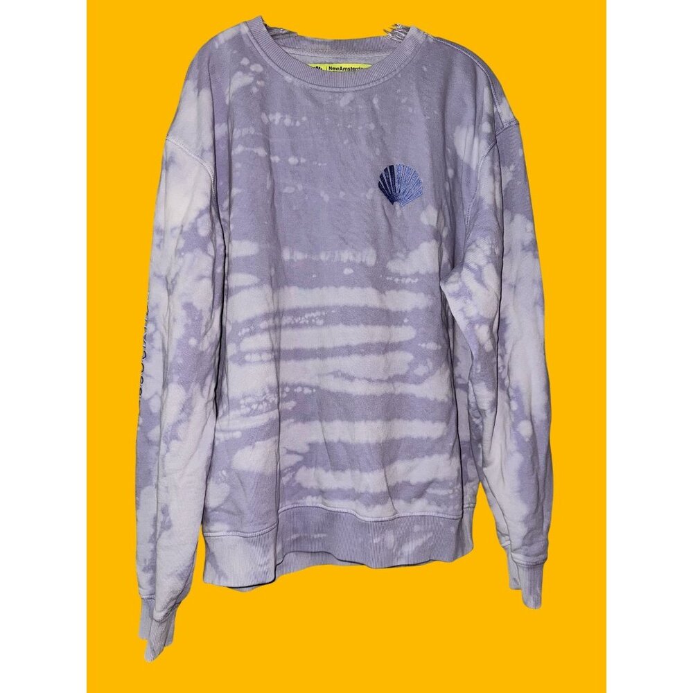 New Amsterdam Surf Association Tie-Dye Crewneck Sweatshirt Purple/White XL rever